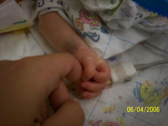 First Time holding Mommy's Hand